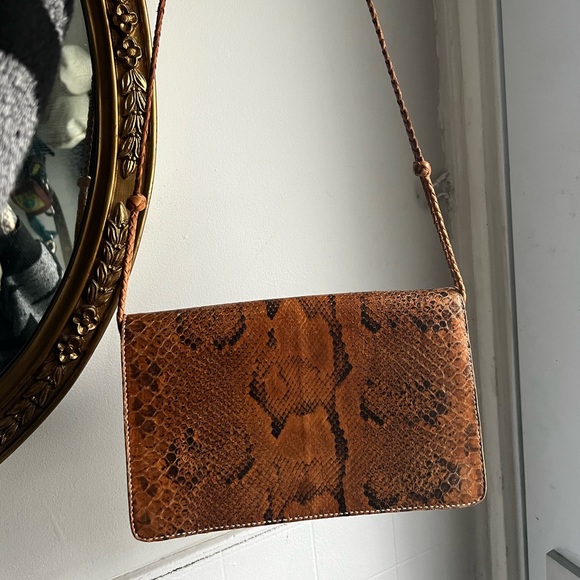 Vintage leather snake skin bag - Picture 2 of 7
